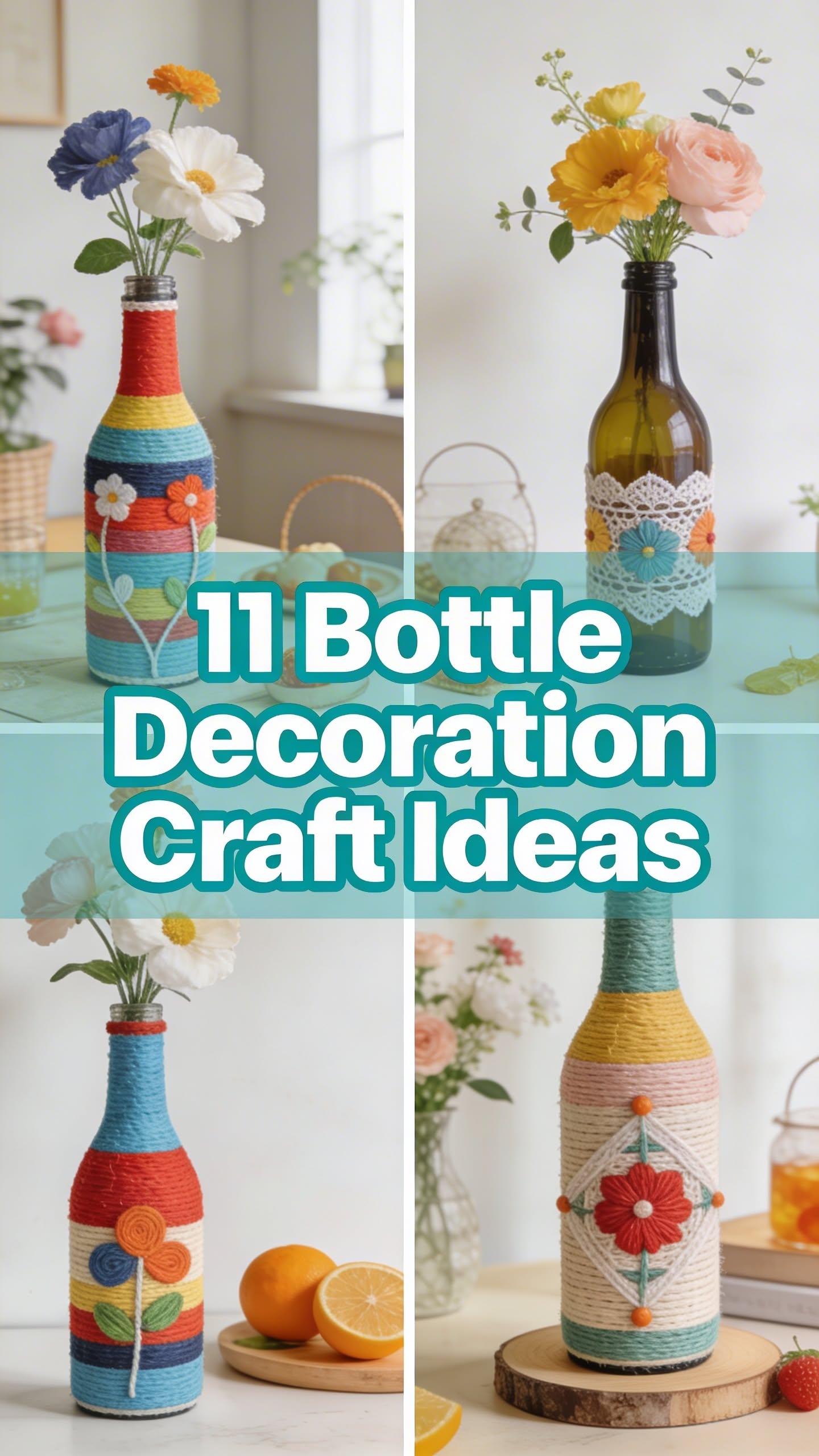 🍶 Creative Bottle Craft Ideas for Unique Home Decoration