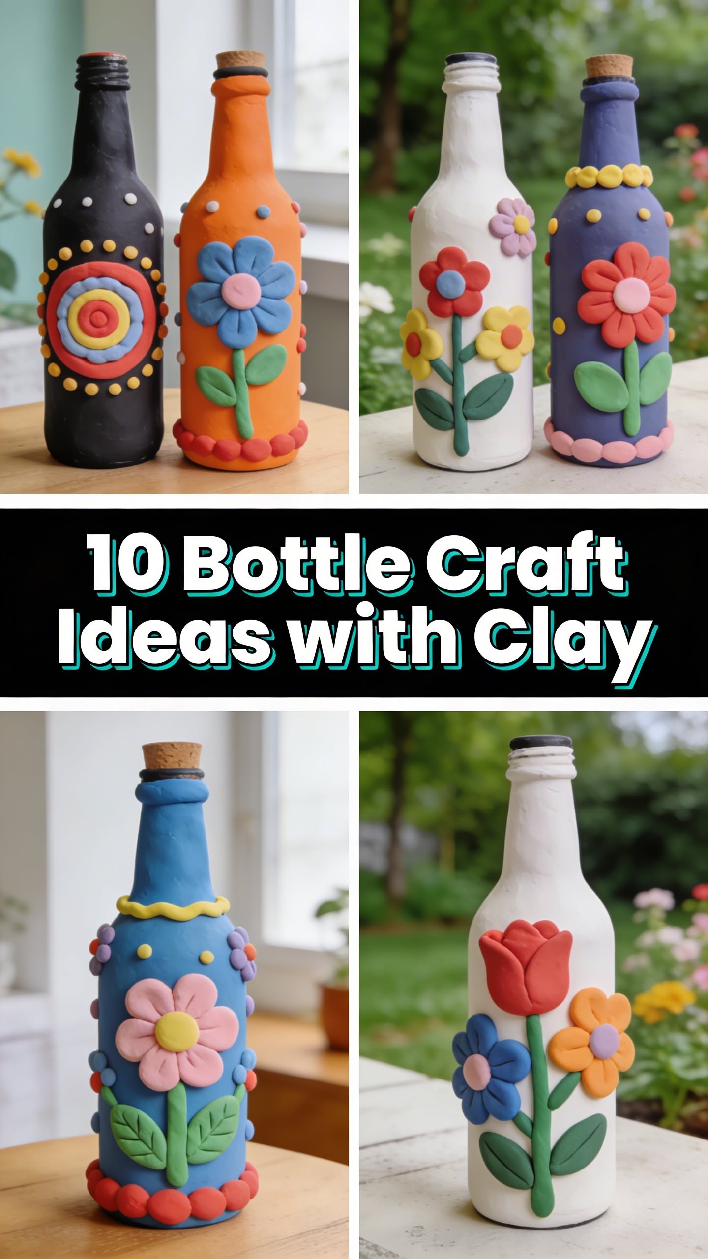 🎨 Creative Bottle Craft Ideas with Clay for Unique Home Decor